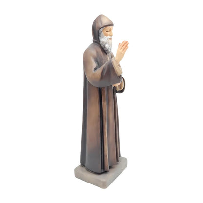 St. Charbel Makhlouf Statue in Hand-Carved Wood Val Gardena