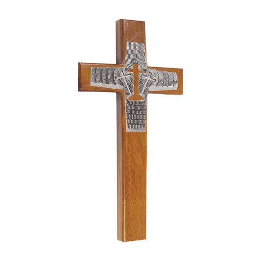 8" Calvary Cross with Antique Pewter Finish