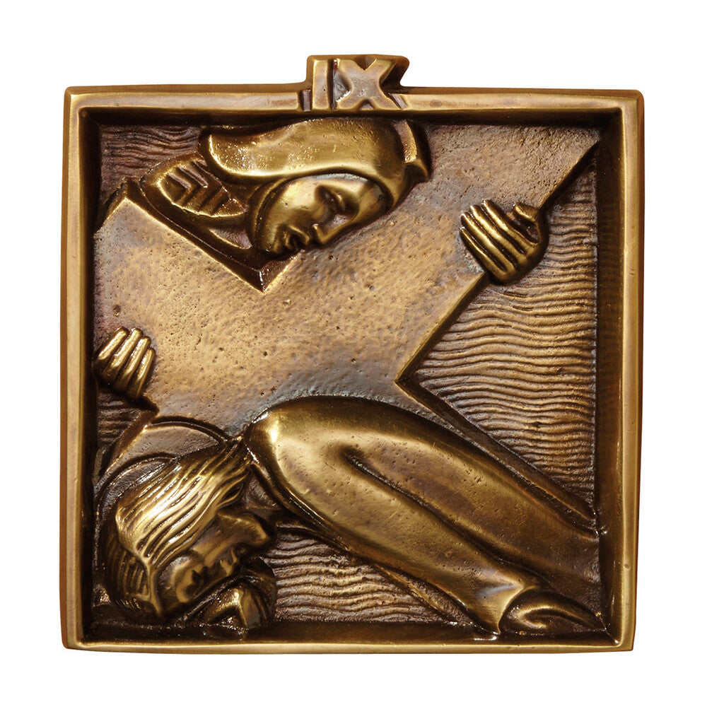 4 3/4" Square Brass Stations of the Cross Set