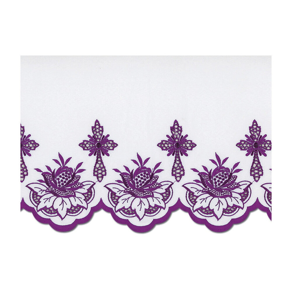 Purple Silk Embroidered Altar Cloth - Design BV1108P