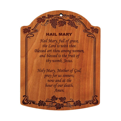 10" Hail Mary Carved Wood Plaque