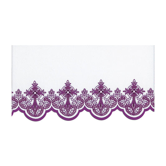 Purple Silk Embroidered Altar Cloth - Design BV508P