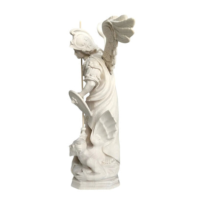 Archangel Michael Defeating Satan Statue - Val Gardena Wood Sculpture