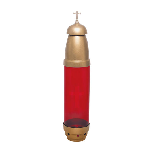 Candle - Gold w/ RED -NO Filigree - W/ Stake