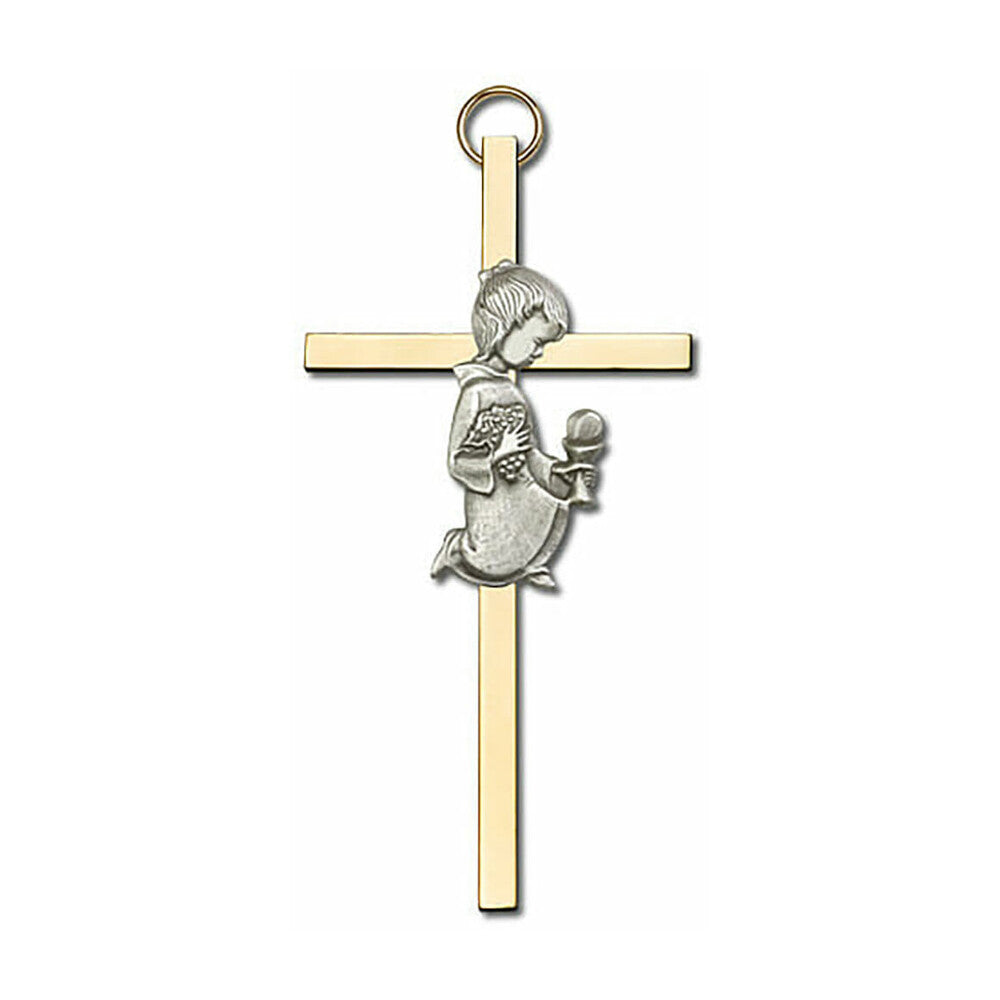 Communion Girl 4" Metal Wall Cross 4420