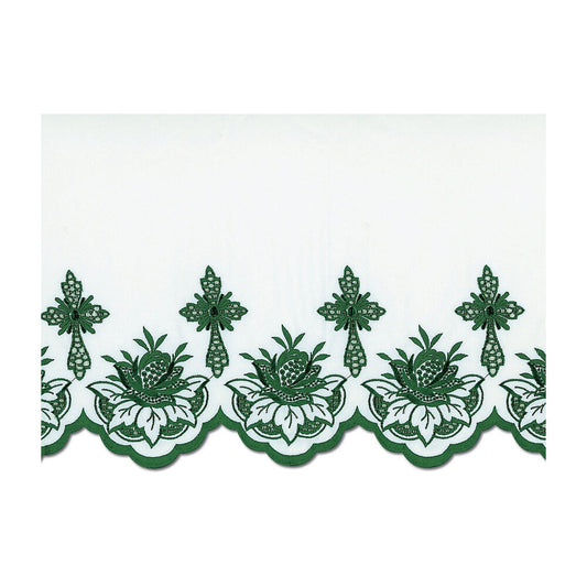 Green Silk Embroidered Altar Cloth - Design  BV1108GR