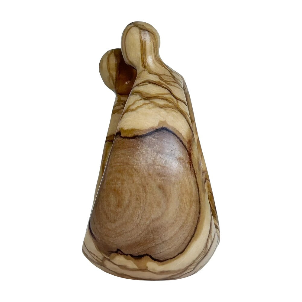 Modern Stylized Nativity Scene in Maple Wood – Family Embrace Sculpture