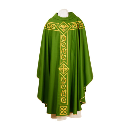 Pure Wool St Mark's Embroidered Chasuble - Available in 4 Liturgical Colours
