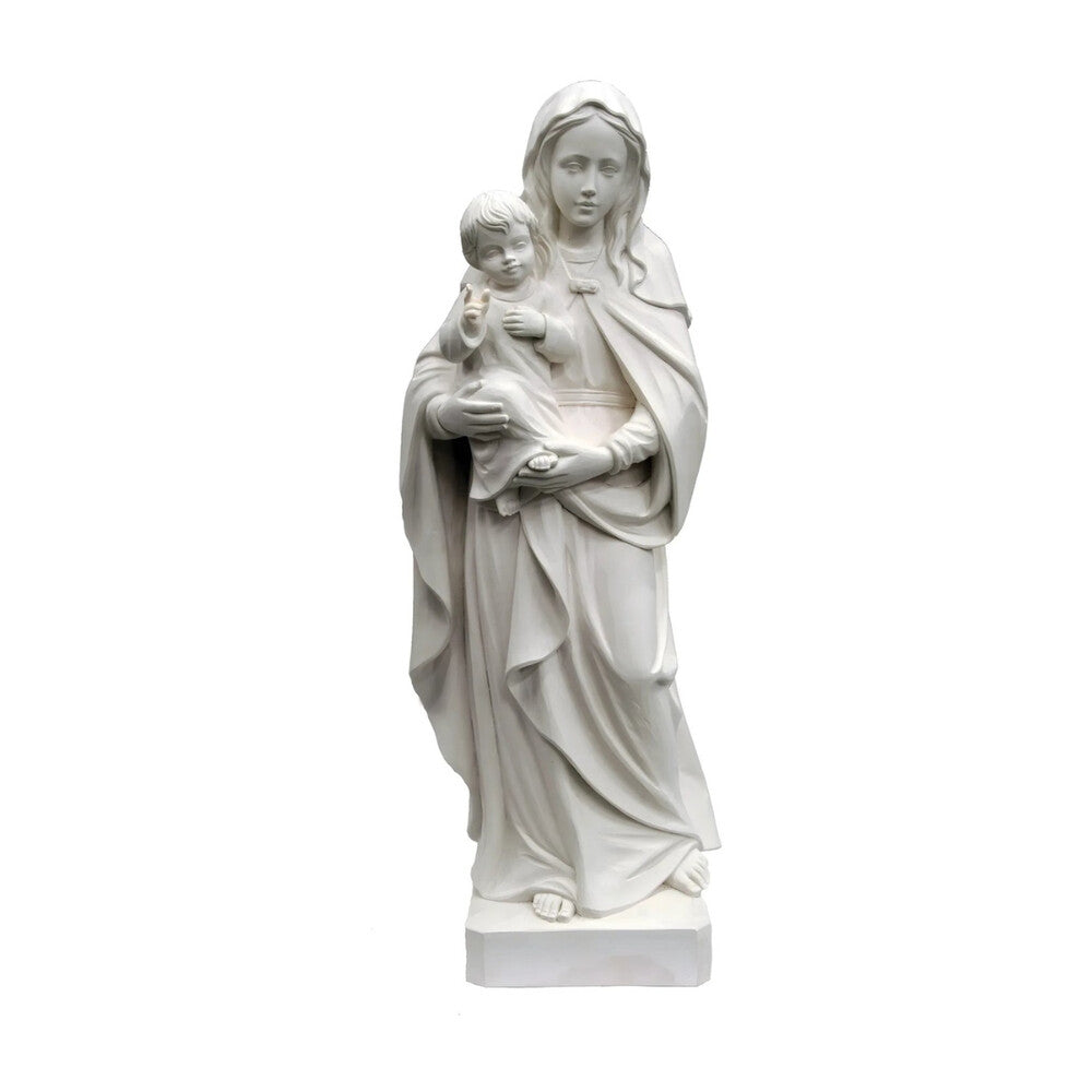 Statue Madonna with the Child Jesus in Artistic Fiber for Val Gardena