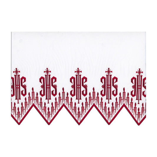 Red Silk Embroidered Altar Cloth - Design BV1408R
