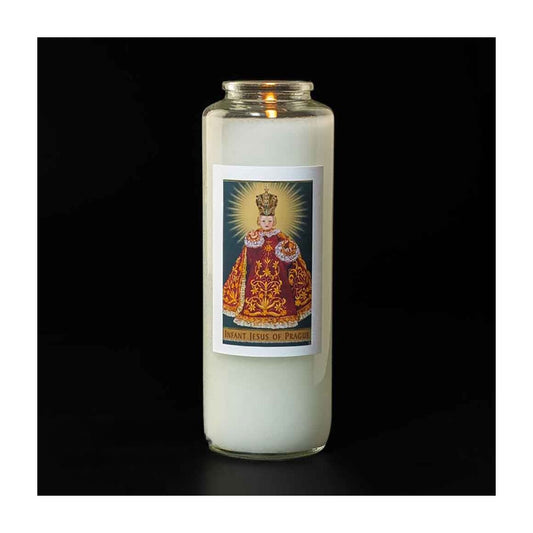 6 Day Infant of Prague Glass Devotional Light