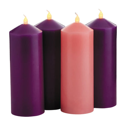 Flameless LED Advent Pillar Candle Set