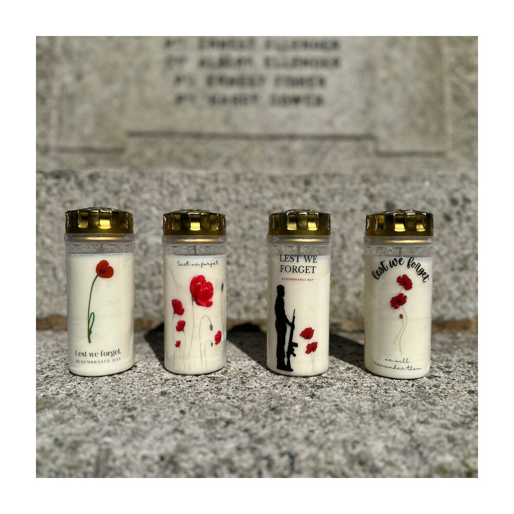 4-Day White Tribute Memorial Candles