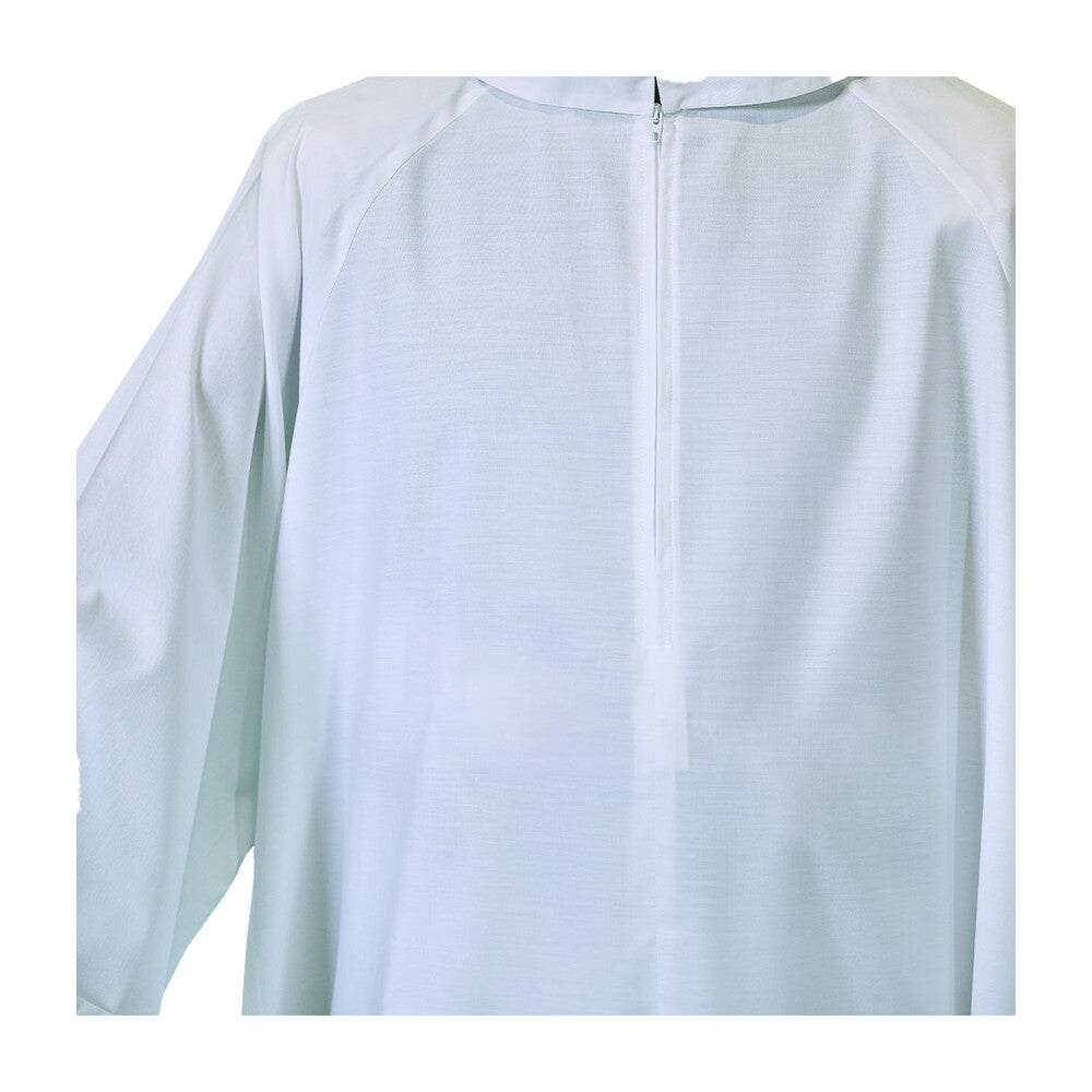 Flared Cut Raglan Alb with Front Zip