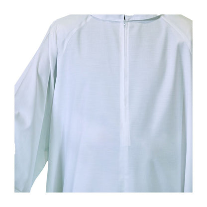 Flared Cut Raglan Alb with Front Zip