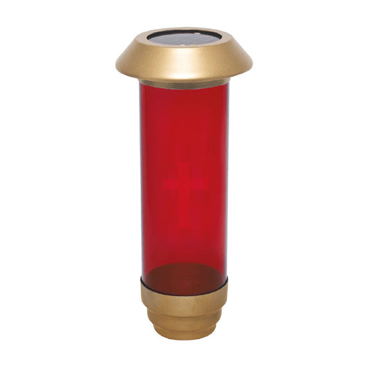 Solar - Gold w/ RED-NO Filigree W/ Stake