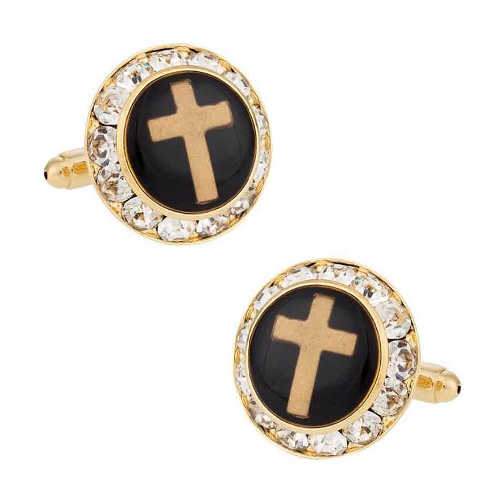 Christian Cross Crystal Cufflinks