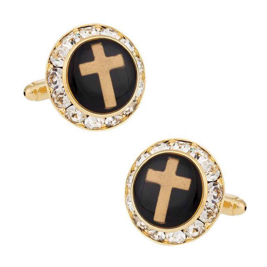 Christian Cross Crystal Cufflinks