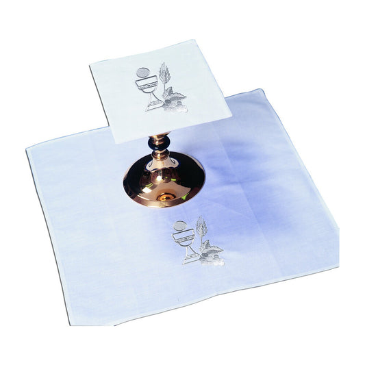 Chalice with Wheat & Host Design Mass Linens