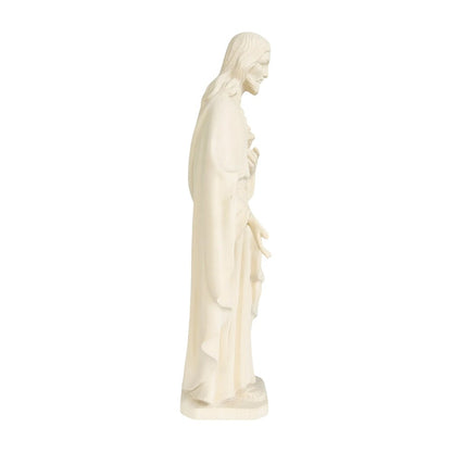 Sacred Heart of Jesus Sculpture in Hand-Painted Val Gardena Wood