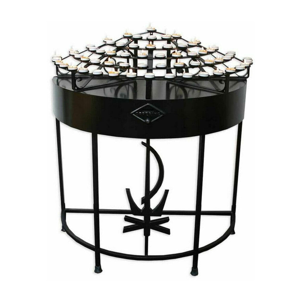 Semi-Circular Votive Stand - Black or Brushed Silver