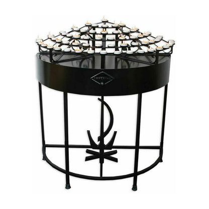 Semi-Circular Votive Stand - Black or Brushed Silver