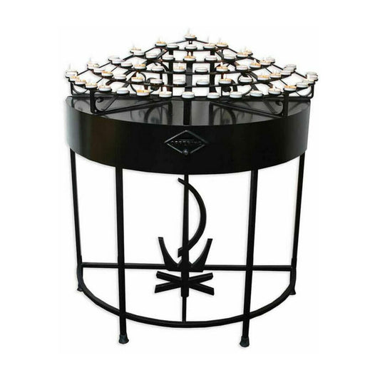 Semi-Circular Votive Stand - Black or Brushed Silver