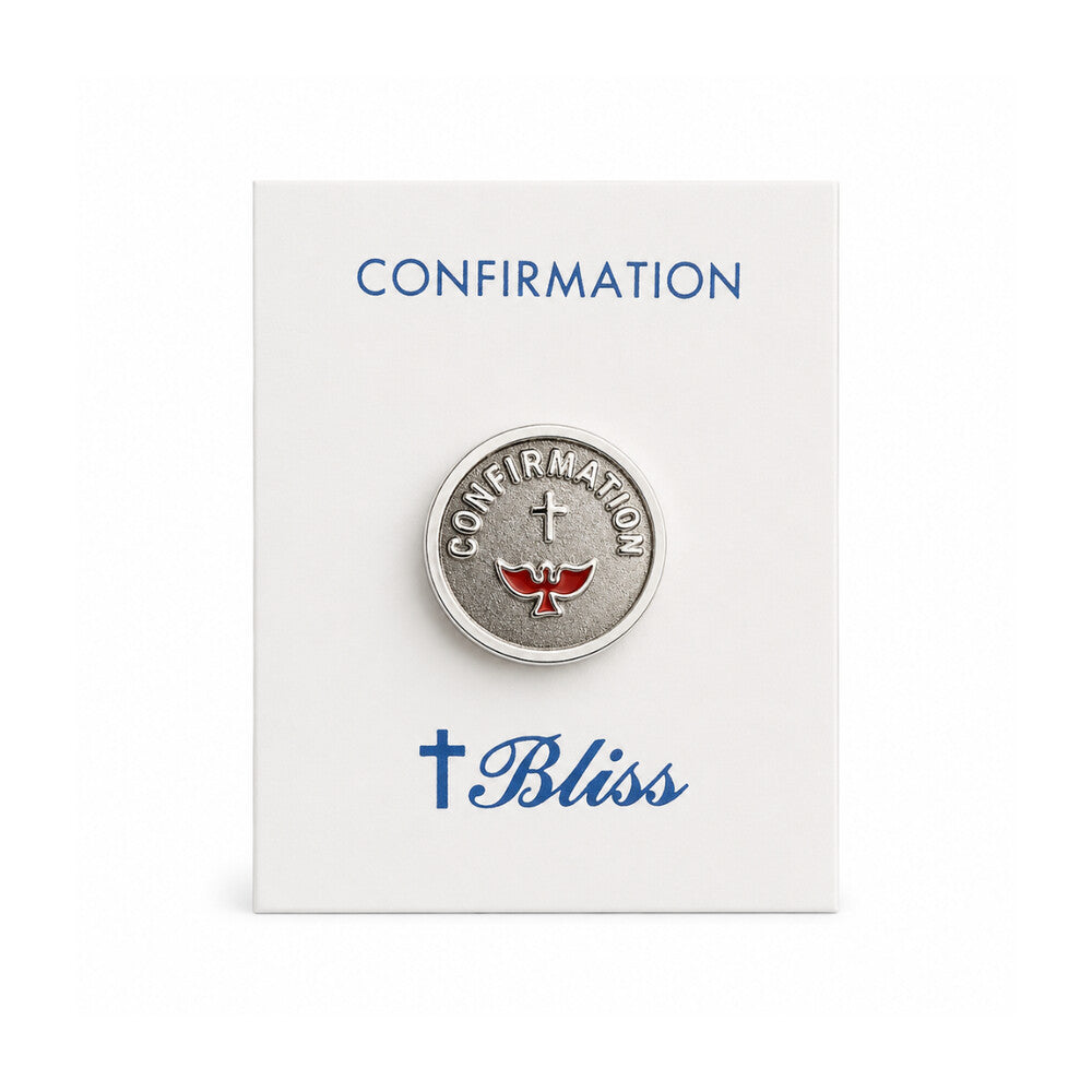 Confirmation Cross And Red Dove Lapel Pin
