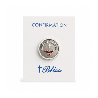 Confirmation Cross And Red Dove Lapel Pin