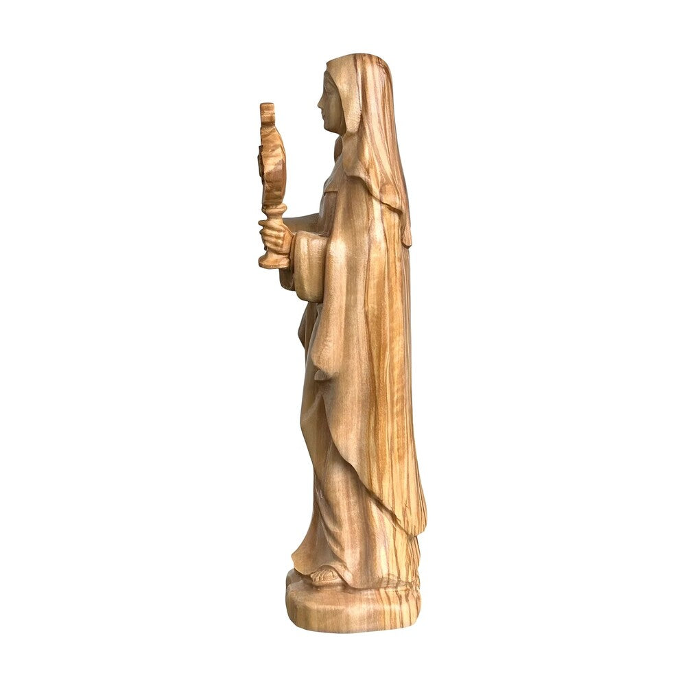 Statue of Saint Clare of Assisi with Monstrance in Wood Carved in Val Gardena