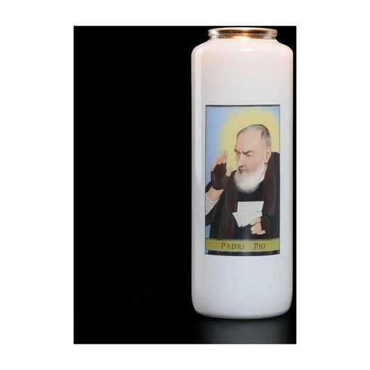 6 Day Padre Pio Glass Devotional Light