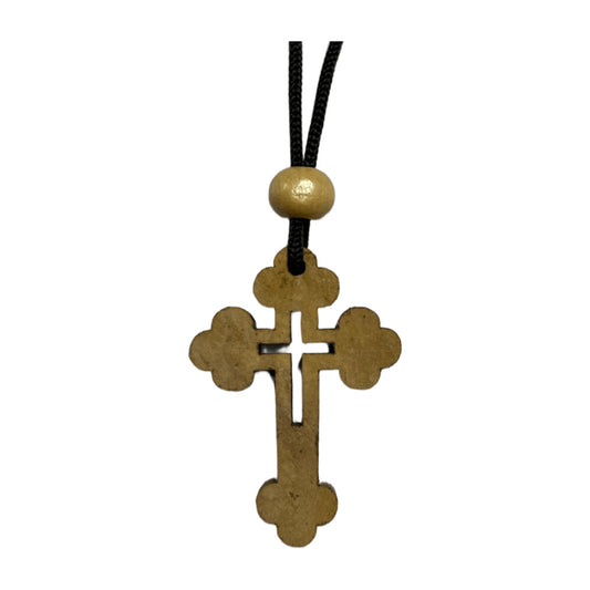 Olive Wood Holding Cross Pendant,  Style HLWA7