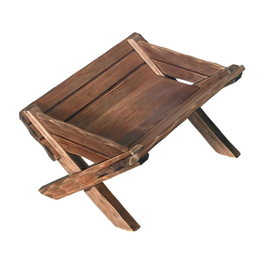 Rustic Wooden Manger Cradle for Baby Jesus