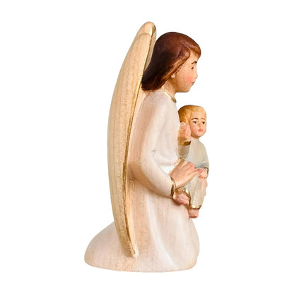 Guardian Angel with Child Hand-carved in Maple Wood