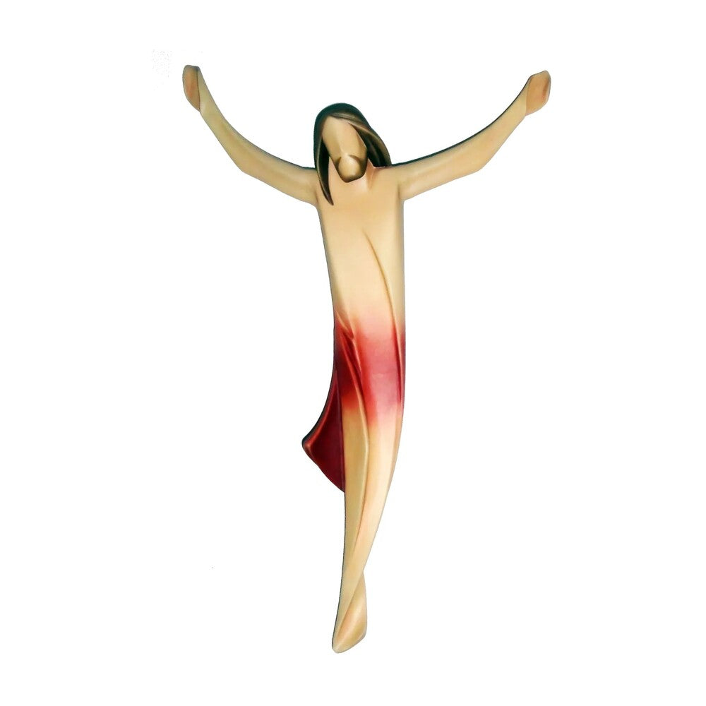 Stylized Christ "Ascension" in Hand-Carved Wood from Val Gardena
