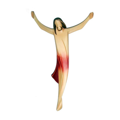 Stylized Christ "Ascension" in Hand-Carved Wood from Val Gardena