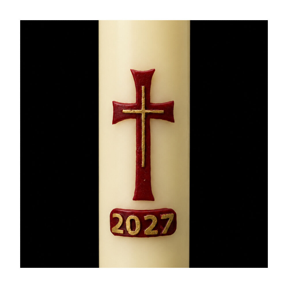 Simple Cross Home Paschal Candle - 3" x 12"