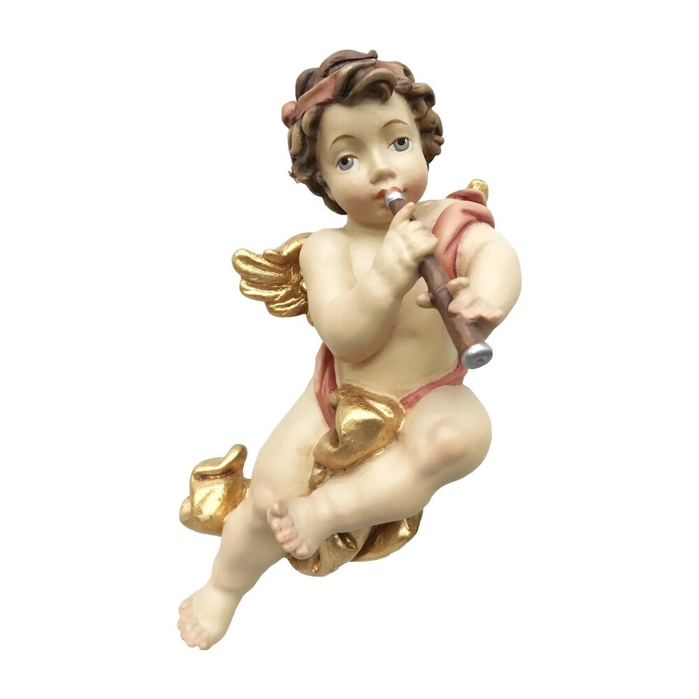 Flying Musician Little Angel with Woodwind Instrument from Val Gardena