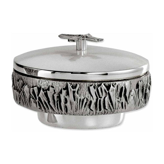 3 3/8" High Heavily Textured Brass Ciborium