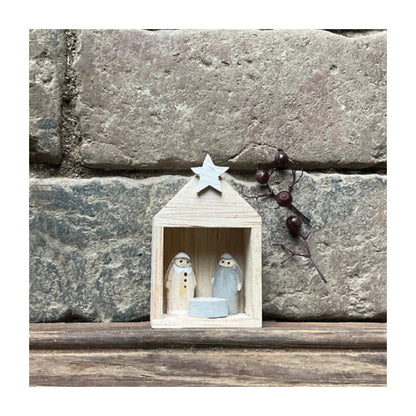 Tiny Nativity Set In Stable