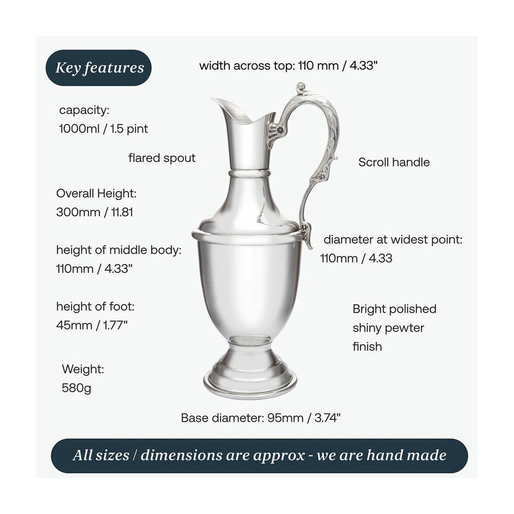 Large Pewter Claret Jug
