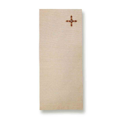 Pure Silk White Lectern Hanging with Embellished Jewells