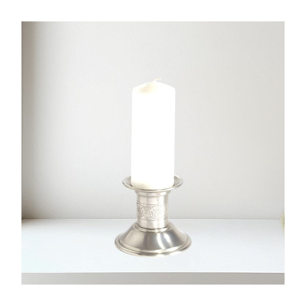 Extra Small Medieval Pewter Candle Holder Antique Finish
