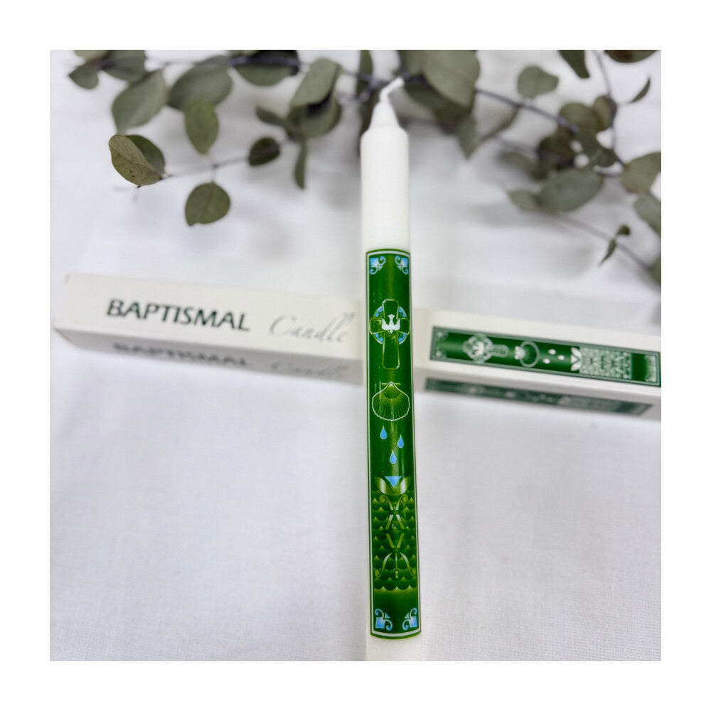 Dove With Shell Celtic Cross Baptism Candle