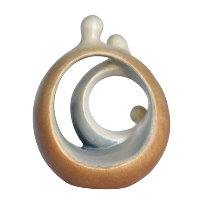 Modern Stylized Nativity Scene in Maple Wood – Family Embrace Sculpture