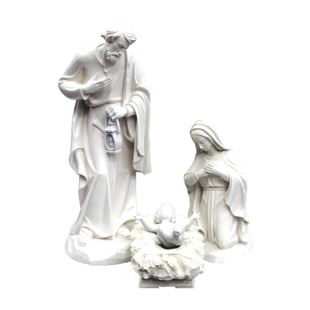 Nativity Val Gardena in Fiberglass | Monumental Holy Family Sculpture