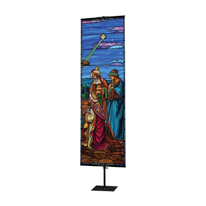 Stained Glass Nativity Banner Set