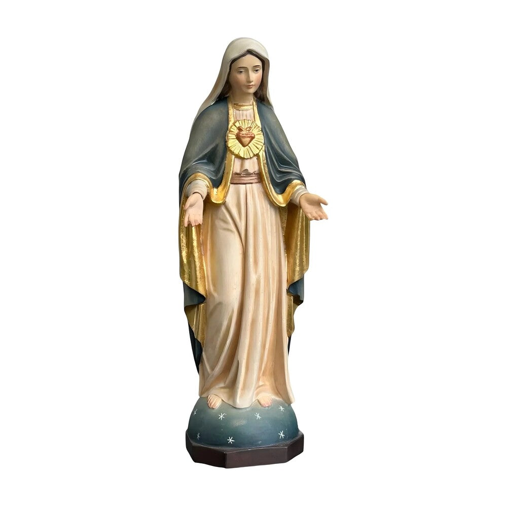 Sculpture of the Immaculate Heart of Mary, Val Gardena Wood Craftsmanship