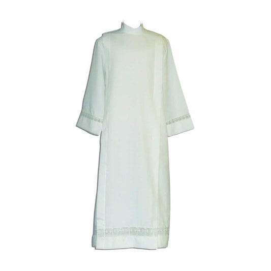 Tropical Weight Poly/Wool Blend Alb With Lace