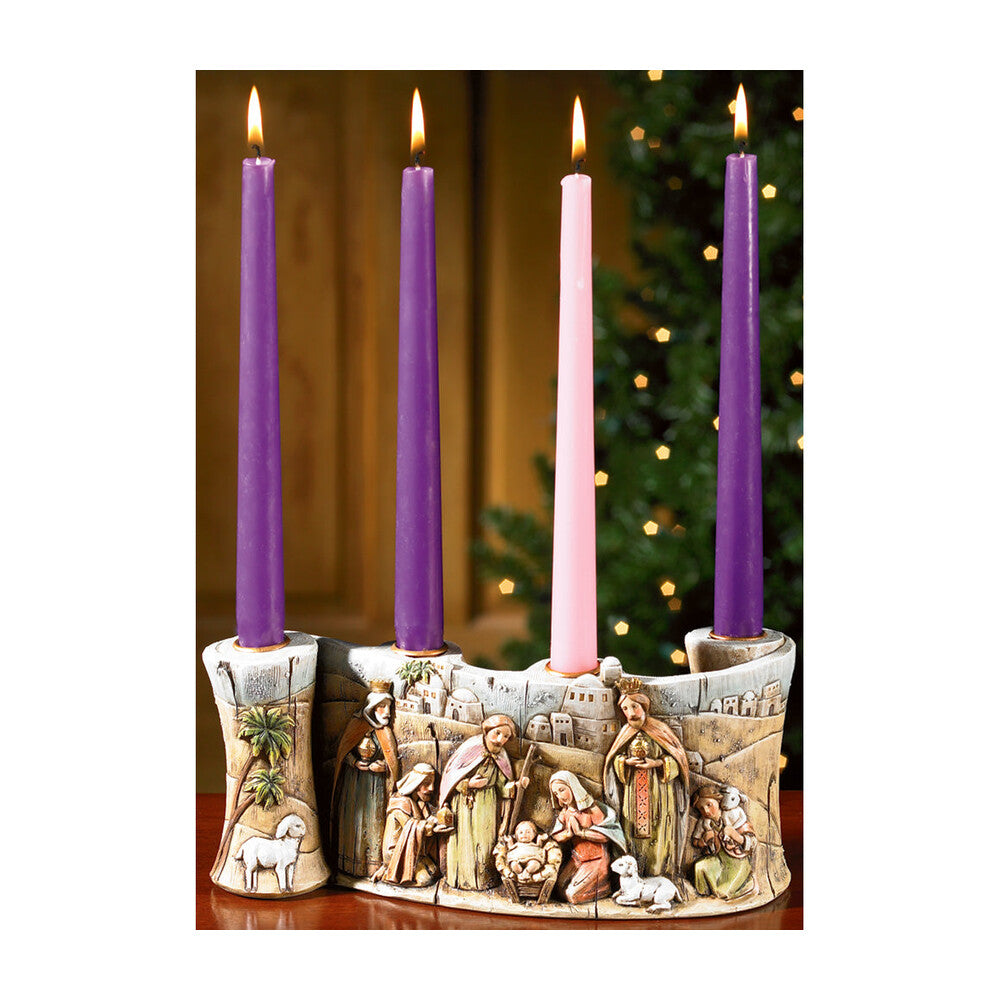 Scroll Nativity Candleholder